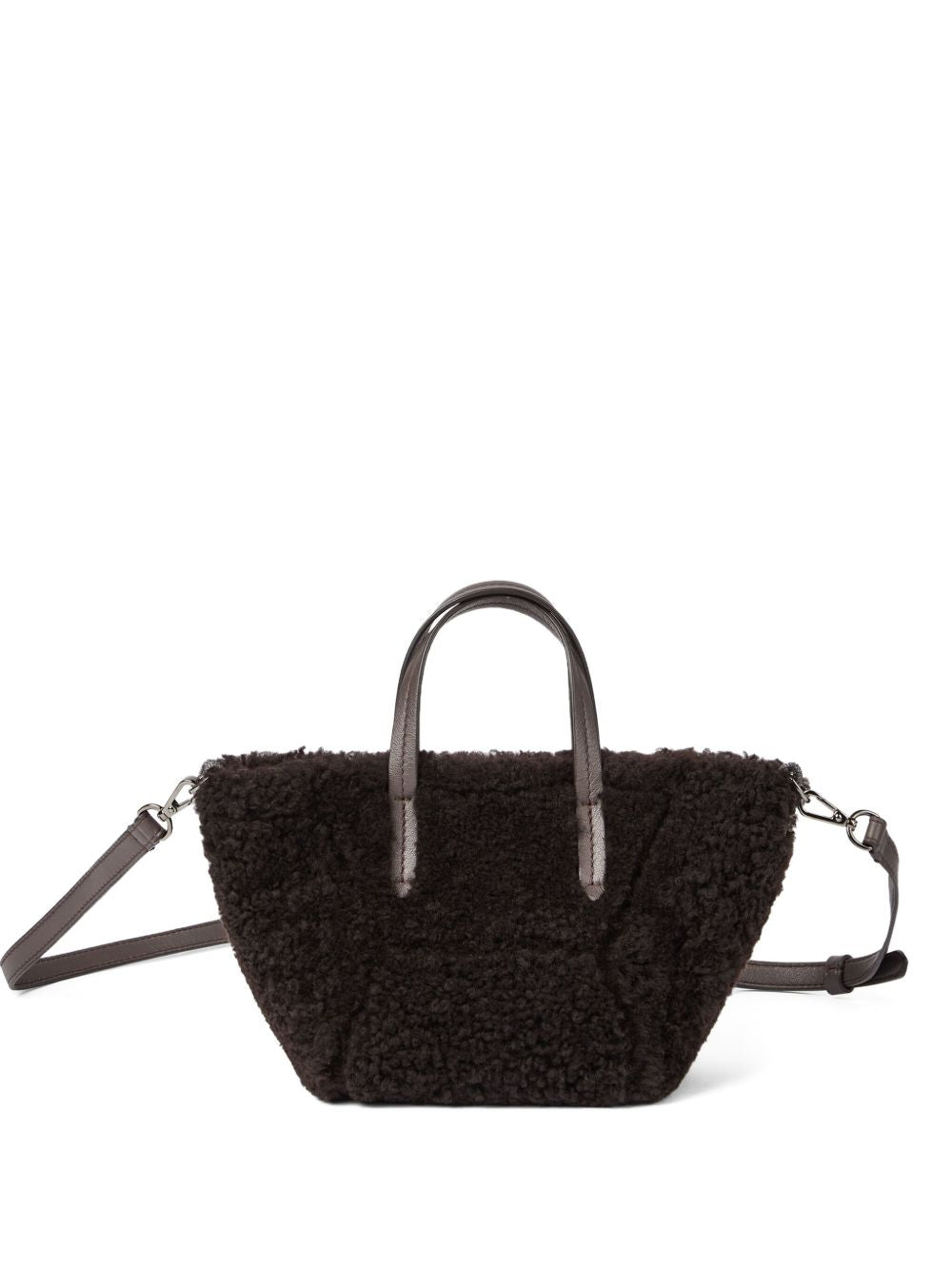 Brown Shearling Shopping Bag — Brunello Cucinelli