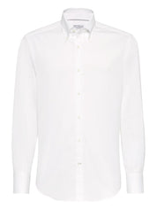 Brunello Cucinelli white cotton shirt — button-down luxury