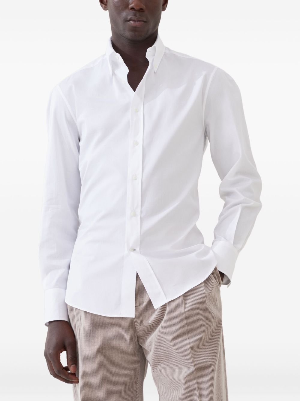Brunello Cucinelli white cotton shirt — button-down luxury