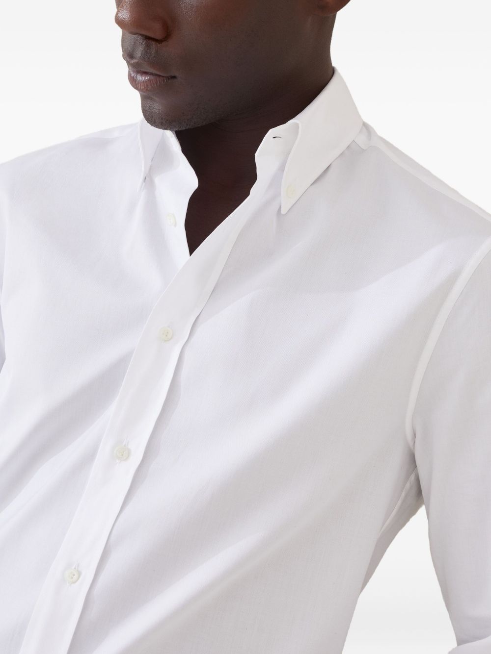 Brunello Cucinelli white cotton shirt — button-down luxury
