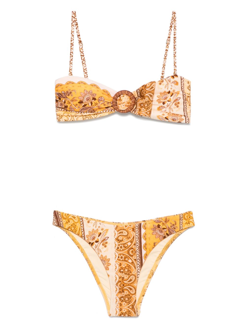Zimmermann 032C Sea clothing Beige silk bikini set