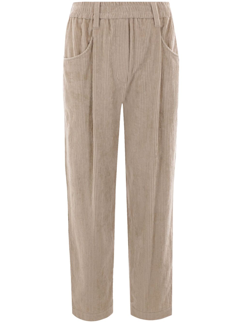 Pantalon Brunello Cucinelli en Velours Côtelé Beige