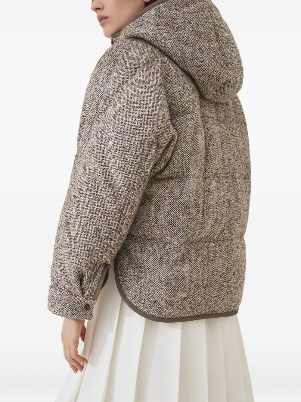 Beige Quilted Down Jacket — Brunello Cucinelli