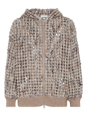 Brunello Cucinelli Sequin-Detail Beige Sweater