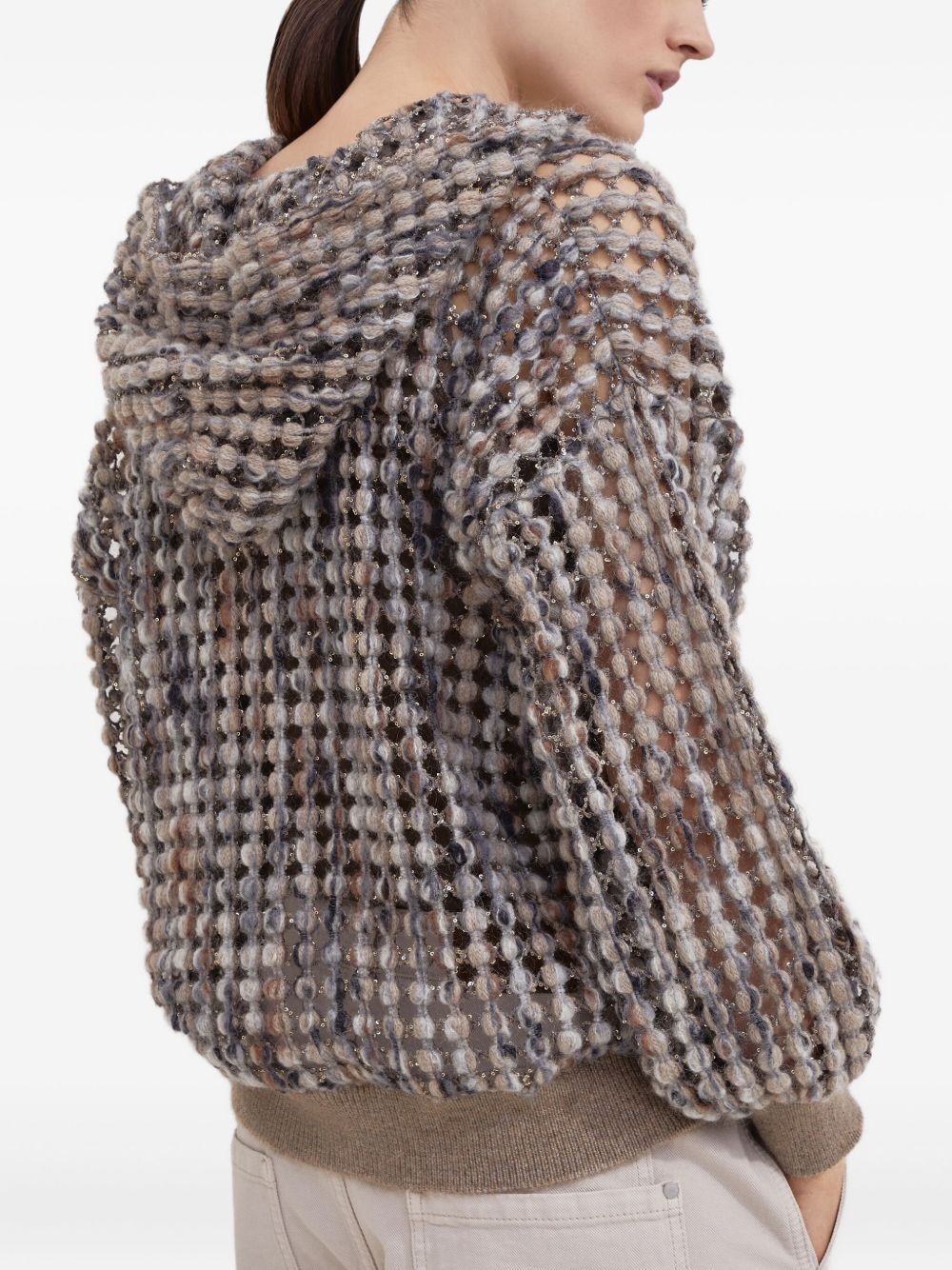 Brunello Cucinelli Sequin-Detail Beige Sweater