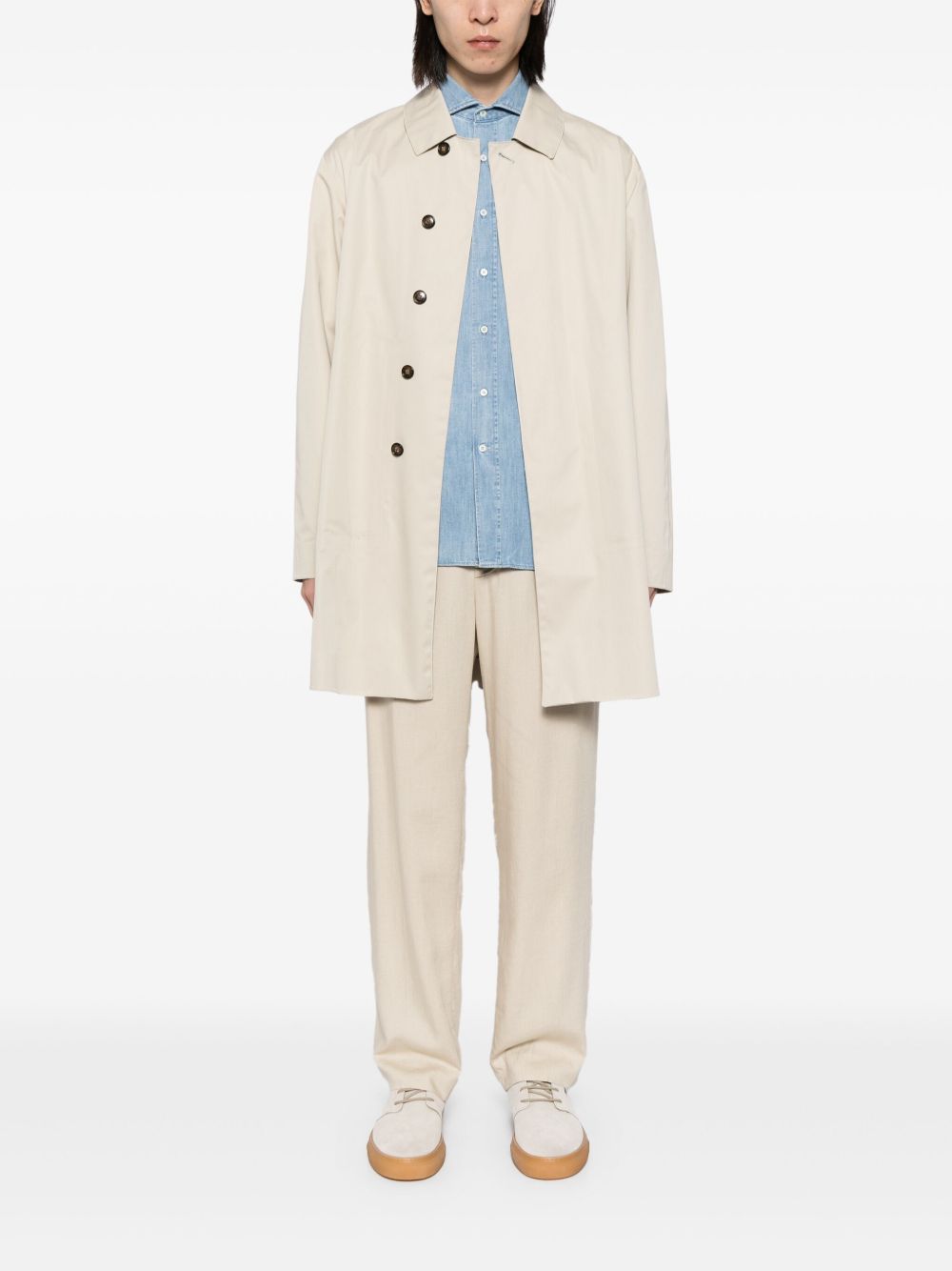 Brunello Cucinelli Clear Blue Cotton Chambray Shirt