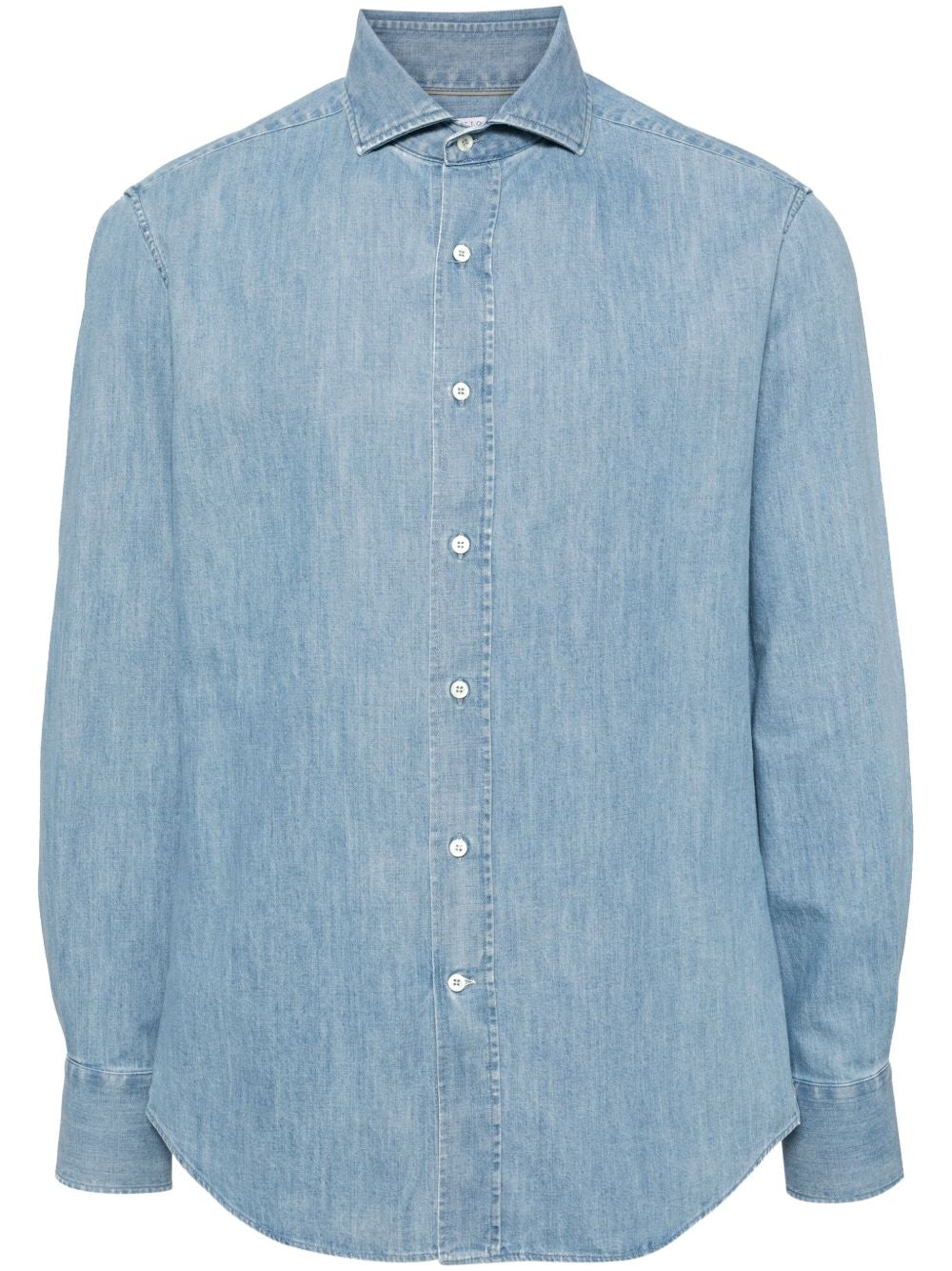 Brunello Cucinelli Clear Blue Cotton Chambray Shirt