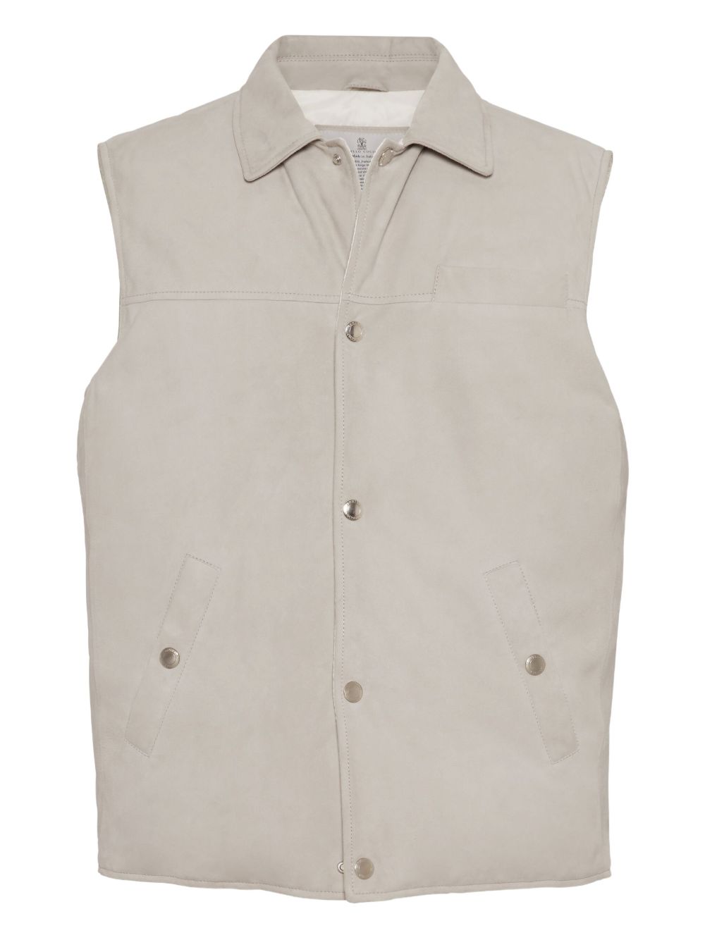 Brunello Cucinelli Jackets White leather down vest