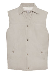 Brunello Cucinelli Jackets White leather down vest