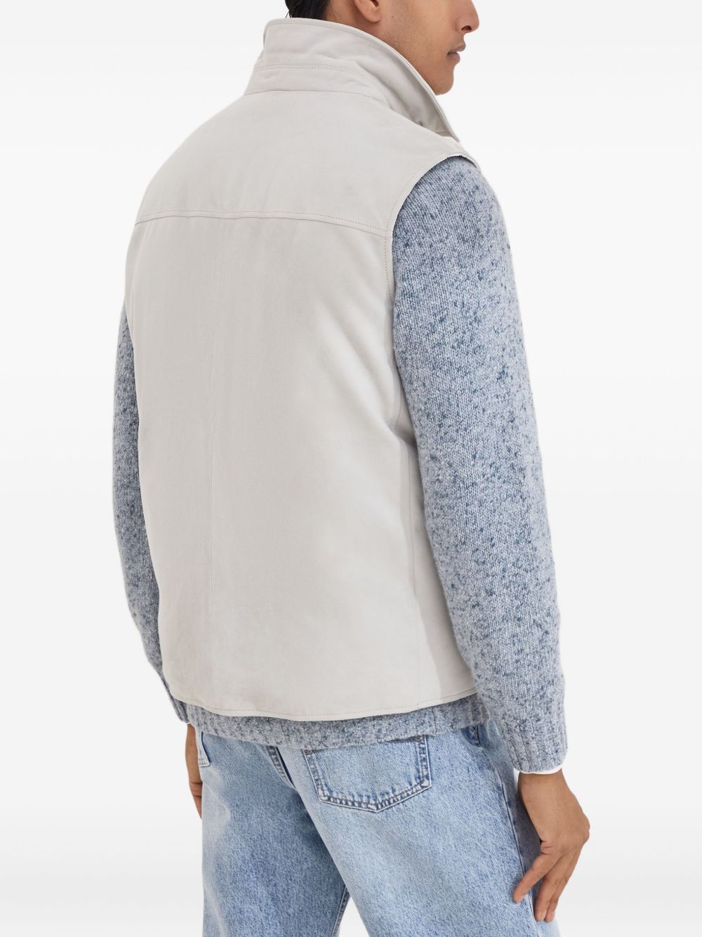 Brunello Cucinelli Jackets White leather down vest