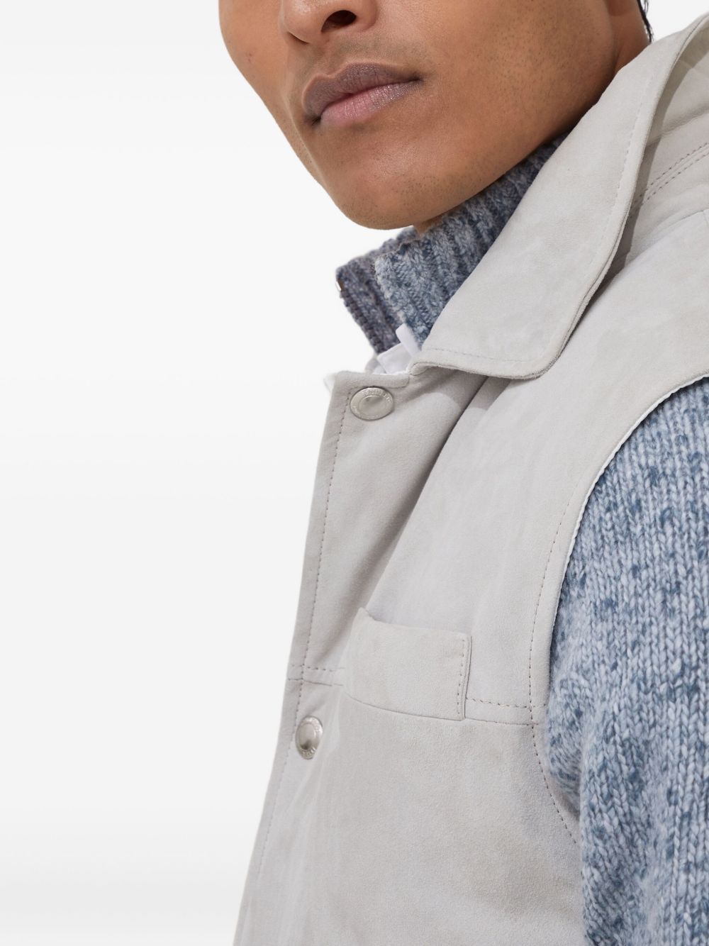 Brunello Cucinelli Jackets White leather down vest