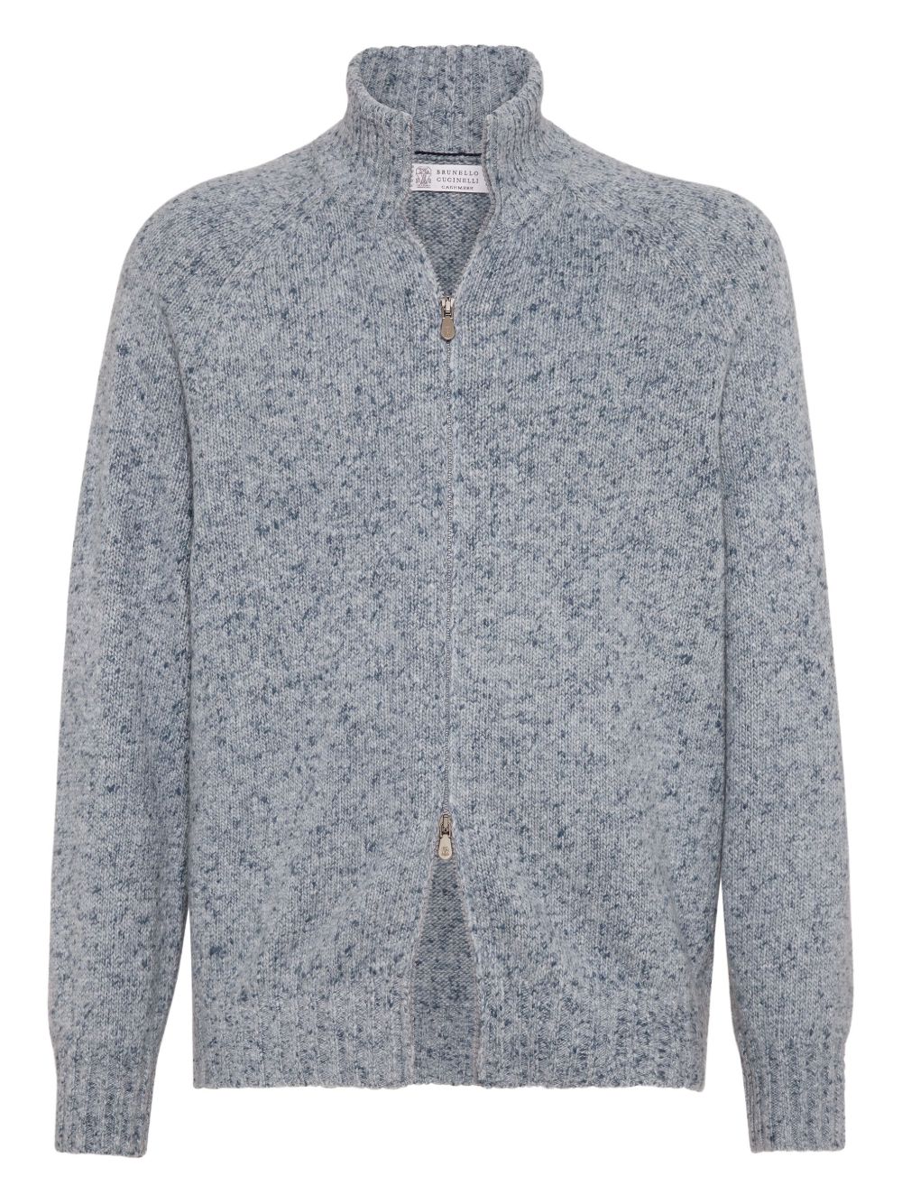 Clear Blue Cashmere Zip Cardigan — Brunello Cucinelli