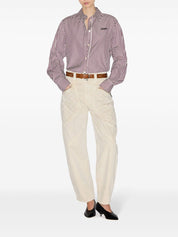 Isabel Marant beige cotton stripe shirt