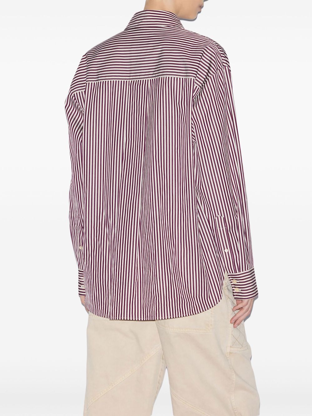 Isabel Marant beige cotton stripe shirt