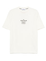 T-shirts et polos Stone Island T-shirt en coton ivoire avec logo