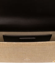 Jacquemus Le Bambino Long shoulder bag in beige raffia-effect