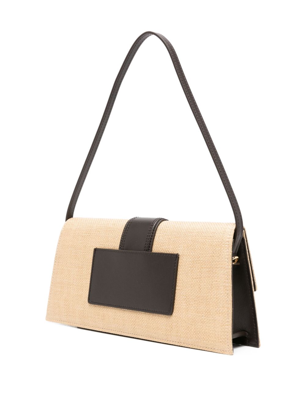 Jacquemus Le Bambino Long shoulder bag in beige raffia-effect