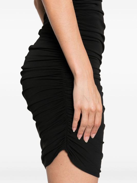 Jacquemus Black La Robe Piazza Courte — Sleeveless Ruched Dress
