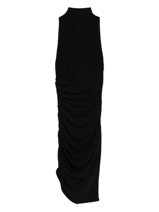 Jacquemus Black La Robe Piazza Courte — Sleeveless Ruched Dress