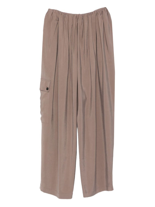 Alysi Grey Silk-Blend Trousers