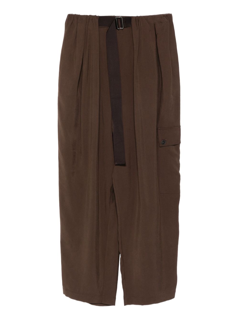 Alysi Trousers in Brown Silk Nylon