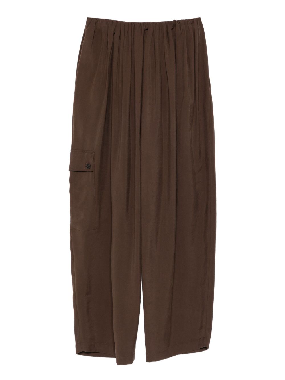 Alysi Trousers in Brown Silk Nylon