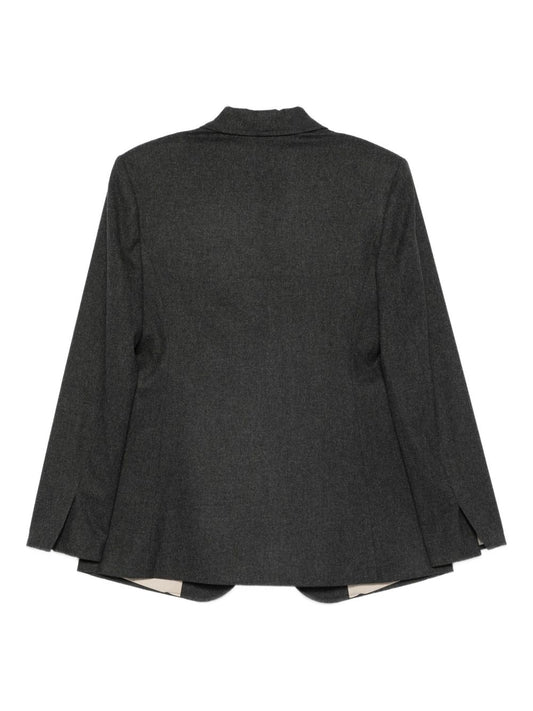 Alysi Jackets Grey — Silk & Nylon Flannel Jacket