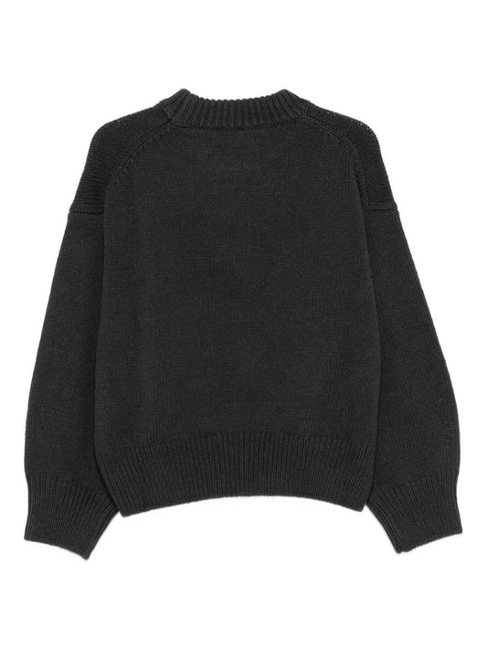 Alysi Grey Silk‑Wool Sweater — Lightweight Crewneck