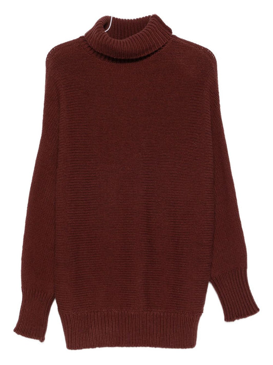 Alysi Brown Wool Turtle‑Neck Sweater