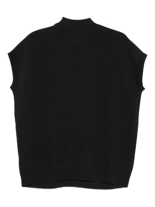 Alysi Top Grey — Silk & Nylon Women’s Topwear