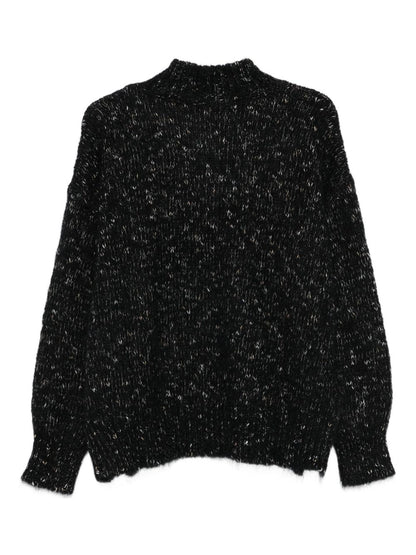 Alysi Black Sweater — Silk & Nylon Luxury