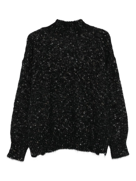 Alysi Black Sweater — Silk & Nylon Luxury