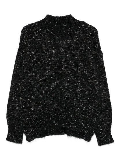 Alysi Black Sweater — Silk & Nylon Luxury