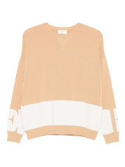 Elisabetta Franchi Sweaters Beige silk blend crewneck