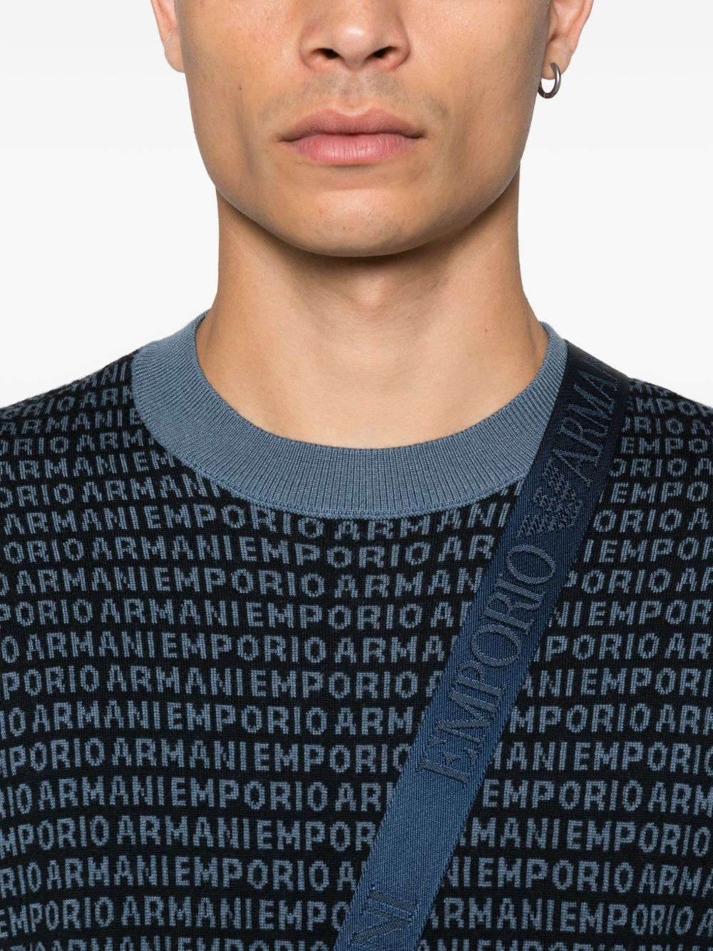 Emporio Armani Sweaters Blue crewneck jumper