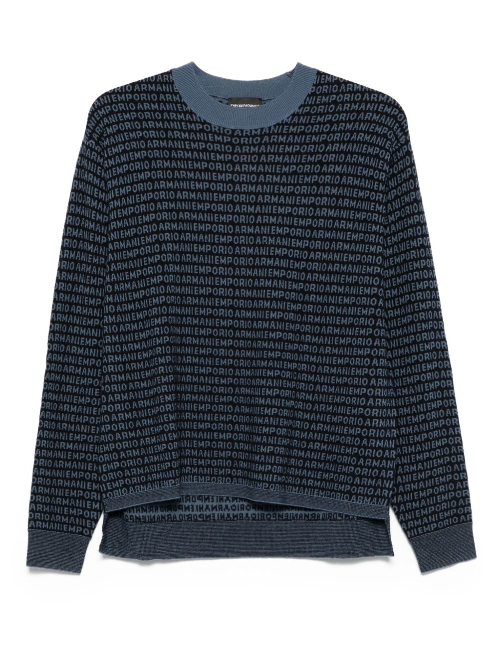 Emporio Armani Sweaters Blue crewneck jumper