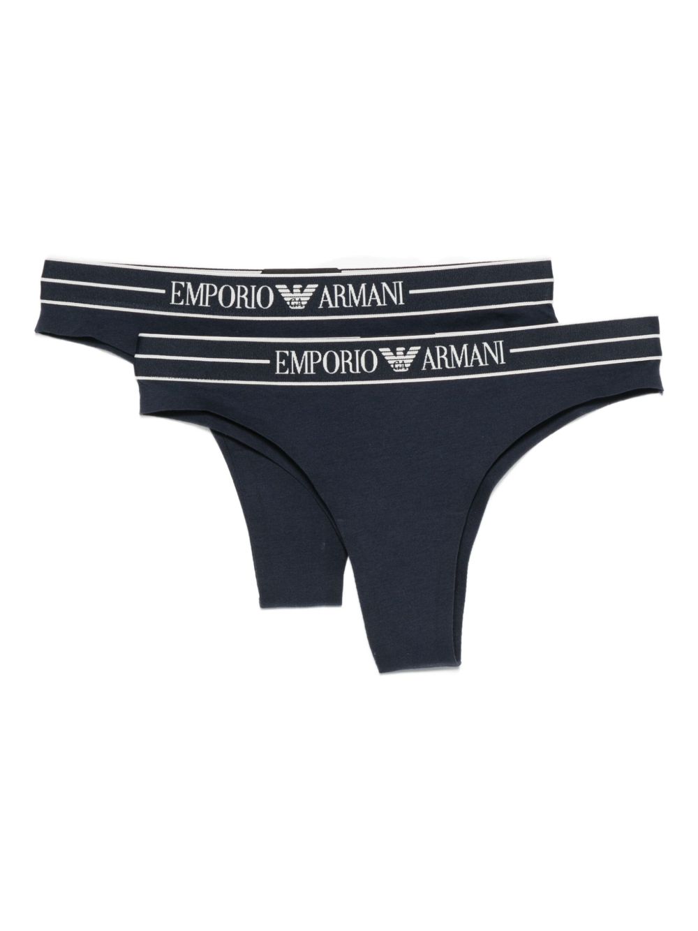 Slip en nylon et soie noir Emporio Armani Underwear