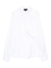 Emporio Armani White Wrap‑Front Shirt — Long Sleeve