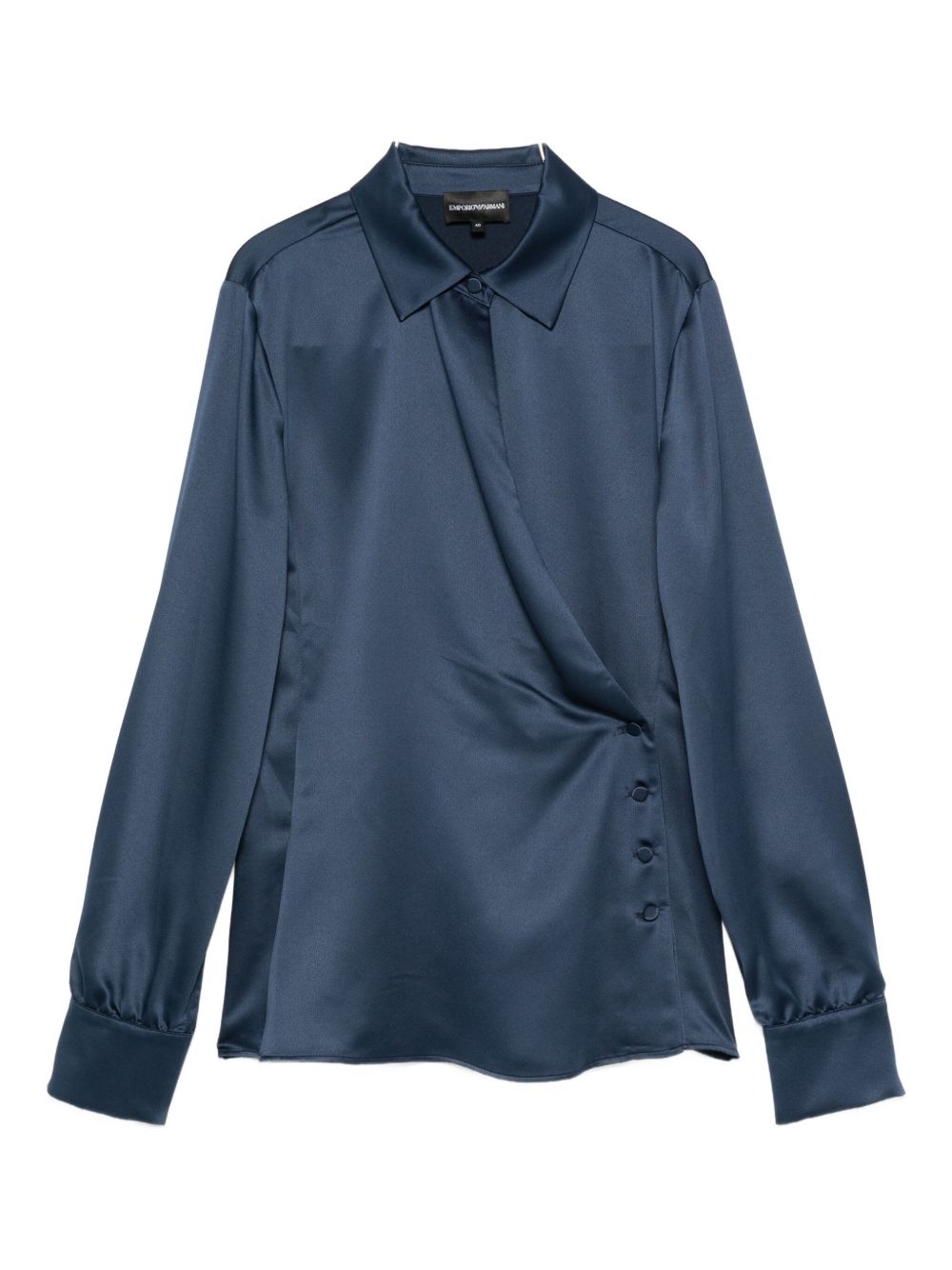 Emporio Armani blue wrap shirt