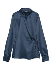 Emporio Armani blue wrap shirt