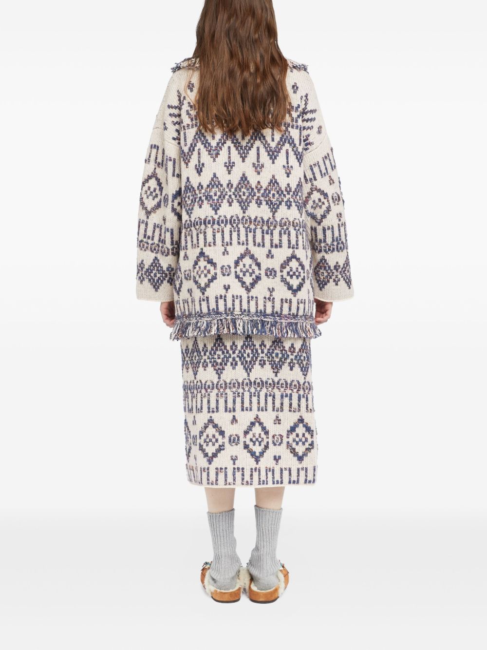 Alanui Sweaters White wool cardigan