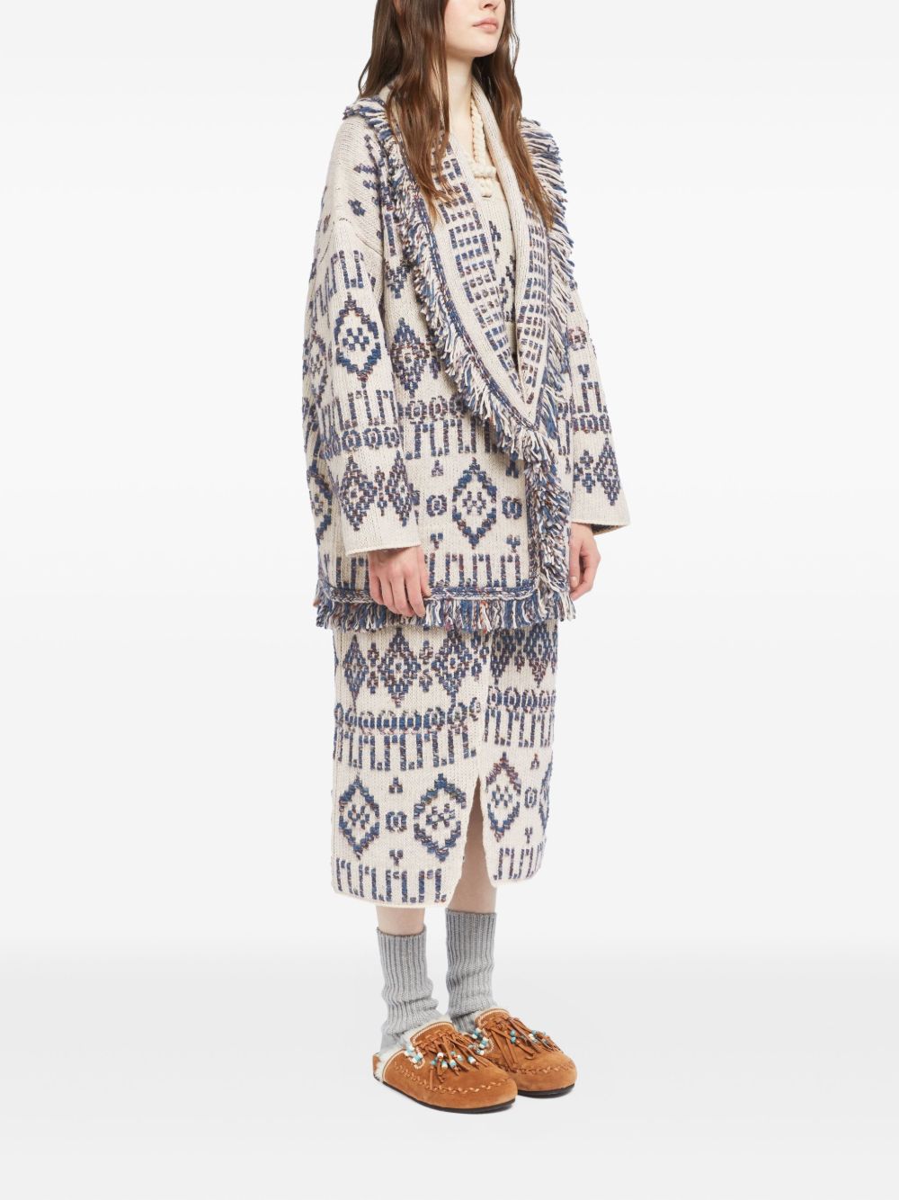 Alanui Sweaters White wool cardigan