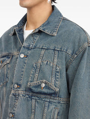 Manteaux MM6 Maison Margiela Veste en coton bleu clair