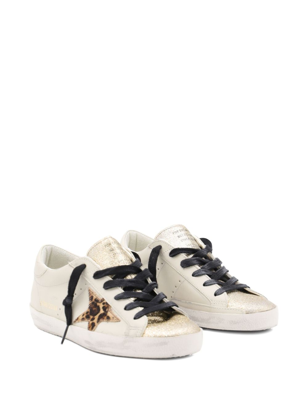 Golden Goose Sneakers Beige leather with leopard star