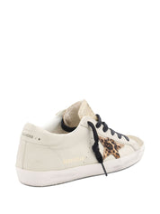 Golden Goose Sneakers Beige leather with leopard star