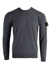 Stone Island Sweaters Grey — Dark‑Grey Crew Neck Sweater