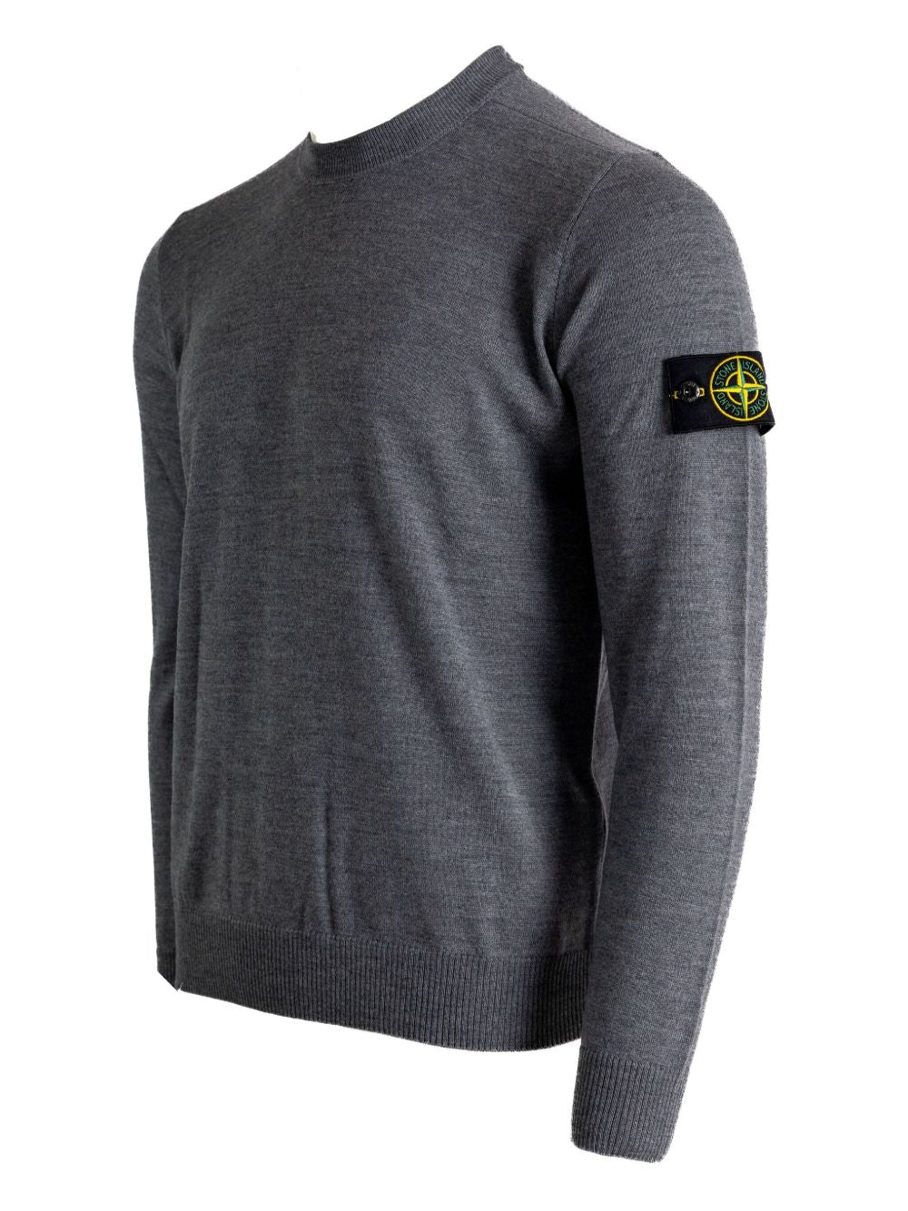 Stone Island Sweaters Grey — Dark‑Grey Crew Neck Sweater