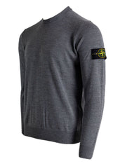 Stone Island Sweaters Grey — Dark‑Grey Crew Neck Sweater