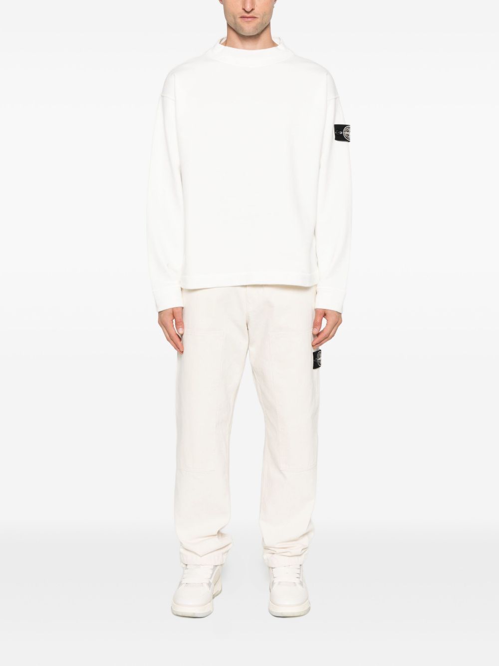 Stone Island Sweaters White cotton crewneck