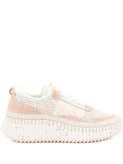 Chloé Sneakers Beige — Woven Blush‑Pink Luxe